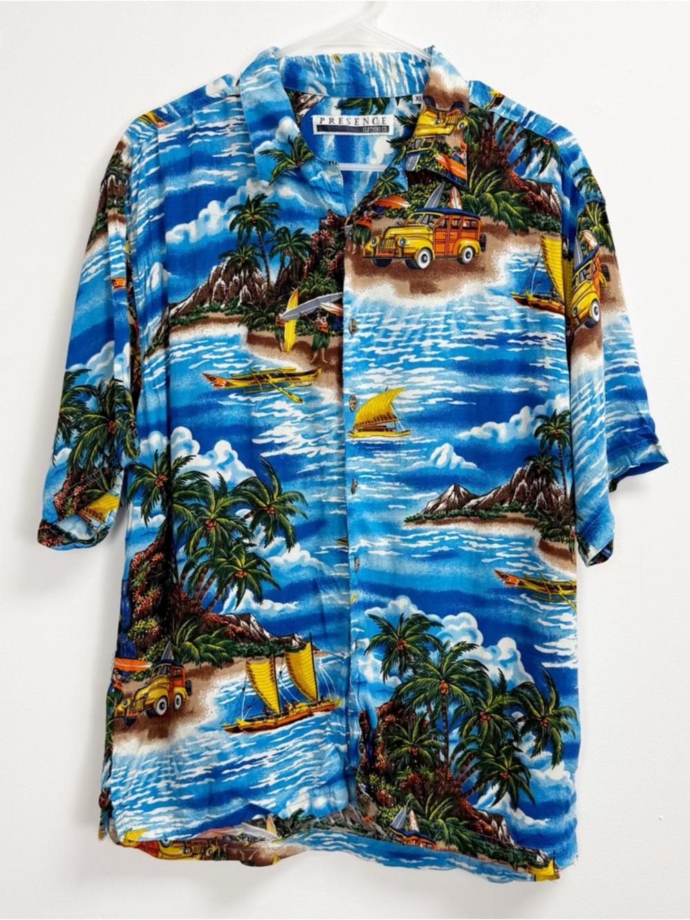 Presence Clothing Co. Shirt Mens XL Hawaiian Button Up Short Sleeve